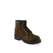 Old West Brown Children Boys Leather Work Boots 3.5D