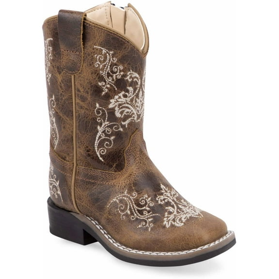 Old West Brown Toddler Flower Print - Boot Kids Boys - Bsi1958