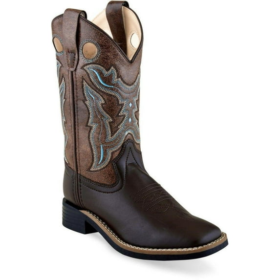 Old West Children All Over Leatherette Material Broad Square Toe Boots