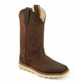 thumbnail image 1 of Old West Dark Brown Youth Boys Leather Crepe Cowboy Boots 6.5D, 1 of 1