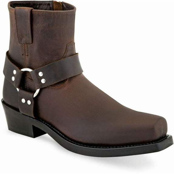 Old West Men's 7 Inch Square Toe Harness Boots