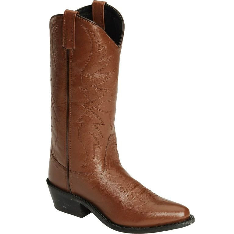 Old West Mens Smooth Leather Cowboy Boot Walmart