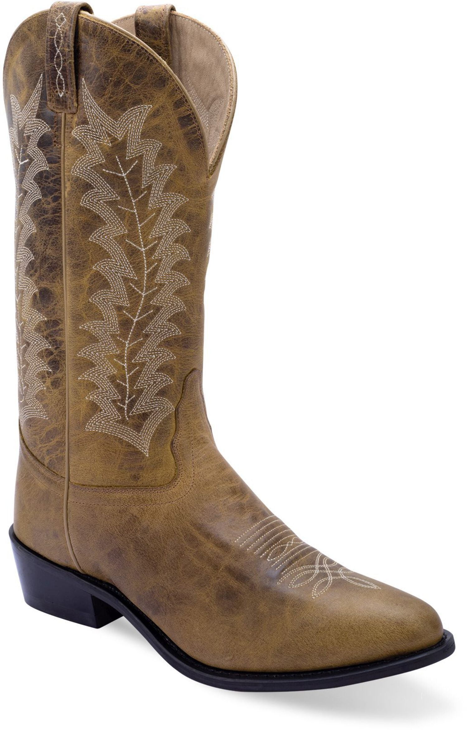 Old West Mens Western Burnt Tan Leather Cowboy Boots 10.5 D Walmart