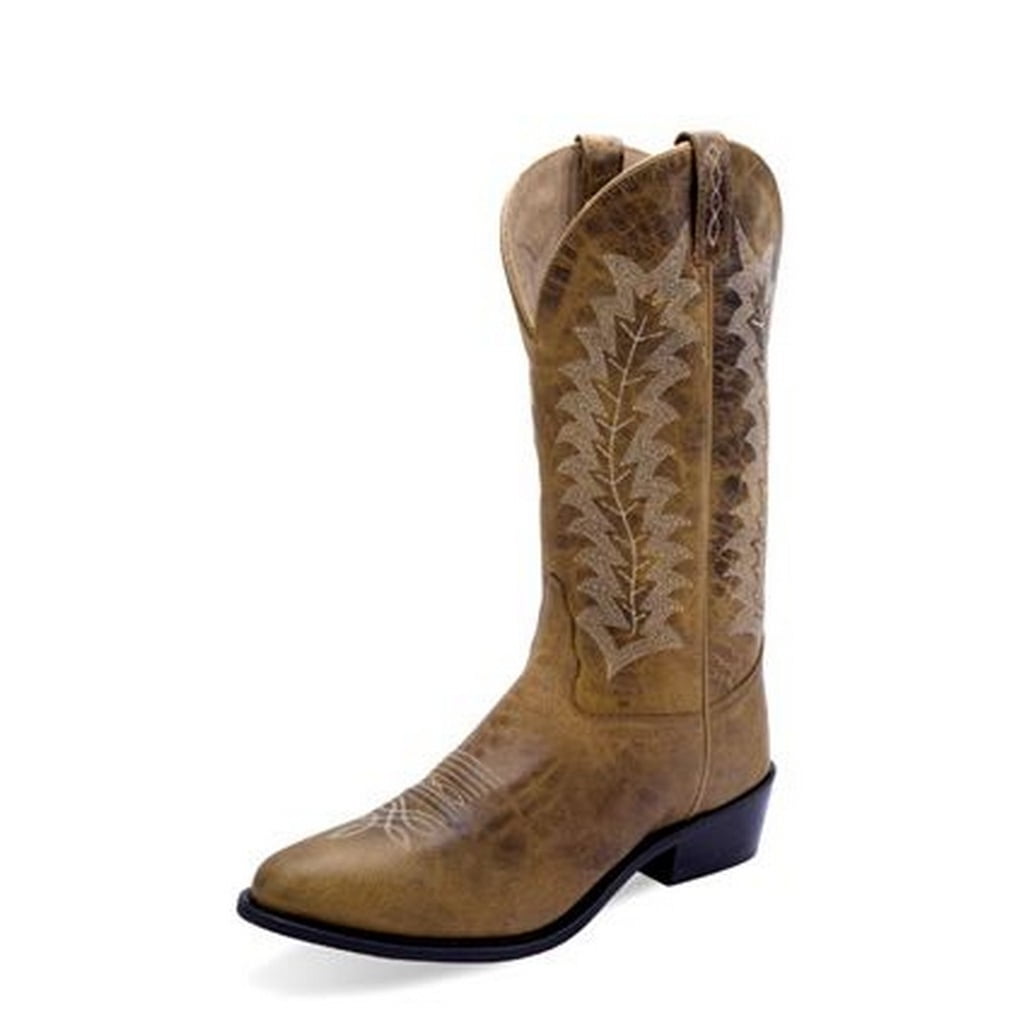 Old West Western Boots Mens Lined Leather Round Brown OW2039 Walmart
