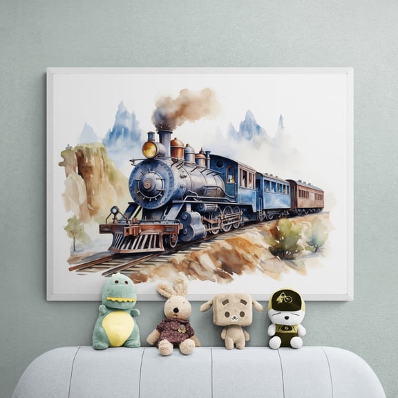 Old West Train Print, Transportation Nursery Decor, Unframed Paper Poster 11x14in