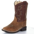 thumbnail image 1 of Old West Western Boots Boys Cushion Insole Leather Brown BSI1912, 1 of 5