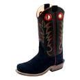 thumbnail image 1 of Old West Western Boots Boys Fancy Stitched Leather Suede Black 8203, 1 of 5
