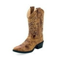 thumbnail image 1 of Old West Western Boots Boys Leather Point Stitched Burnt Tan 8175, 1 of 1