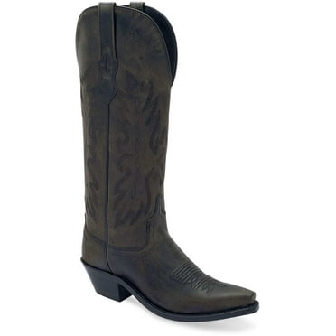 Old West Womens Western Black Leather Cowboy Boots 6.5 B
