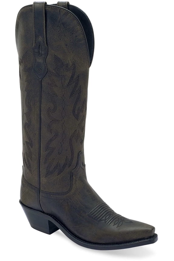 Old West Womens Western Black Leather Cowboy Boots 7 B