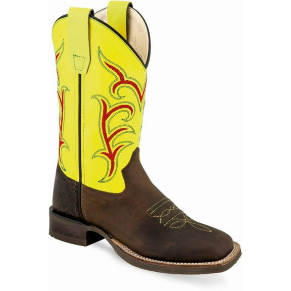 Old West Youth's Broad Square Round Toe Boots
