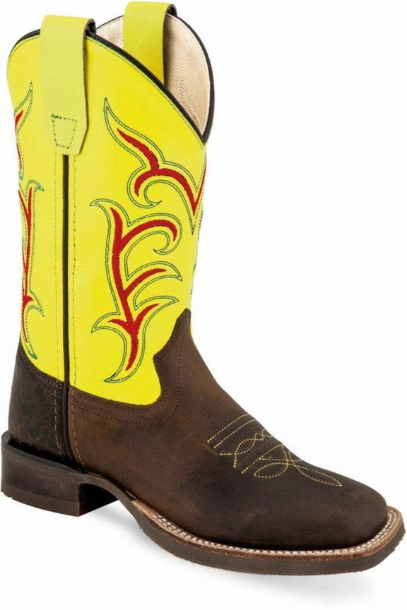 Old West Youth's Broad Square Round Toe Boots