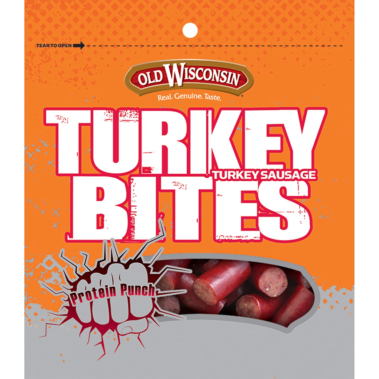 Old Wisconsin Gluten Free Smoked Turkey Sausage Snack Bites, 4 oz, Resealable Bag - image 1 of 10
