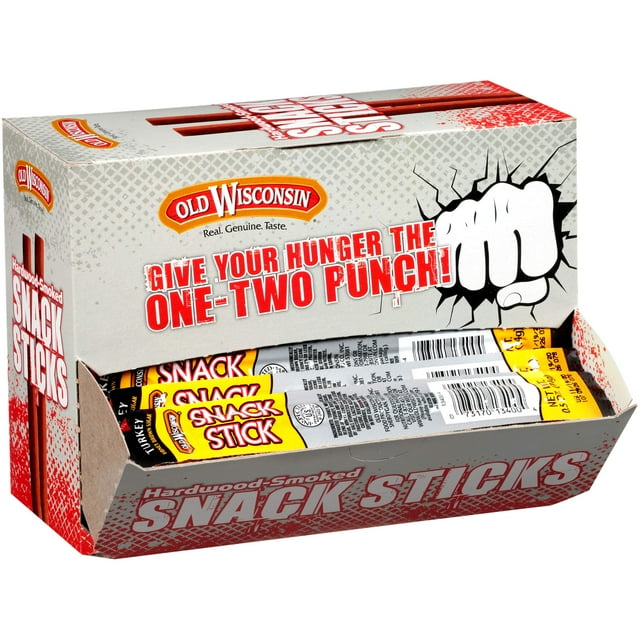 Old Wisconsin Honey Turkey DHF10 Sausage Snack Sticks, Naturally Smoked