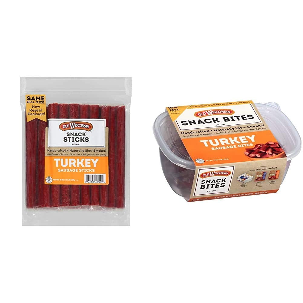 Old Wisconsin Turkey Sausage Snack Sticks, Naturally Smoked, 28 Ounce
