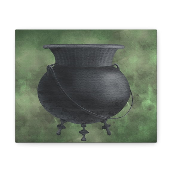 Old Witch Cauldron Canvas 10" x 8"