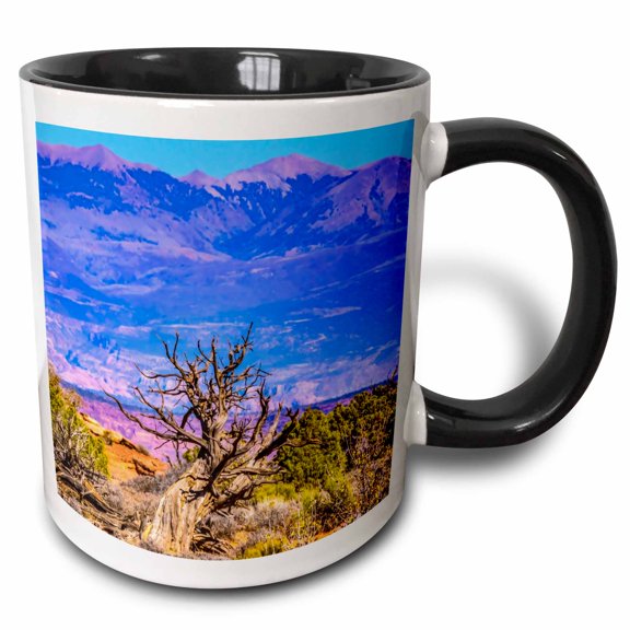 3drose, Old Wood Branch, Abajo Mountains, Canyonlands National Park, Moab, Ut, 11oz Two-tone Black Mug