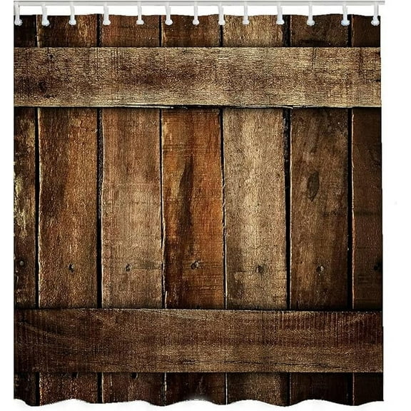 Old Wood Plank Shower Curtain Weathered Box Wooden Texture Bathroom Curtains, Machine Washable, Water-Repellent 48"W x 72"L (Pack of 1)