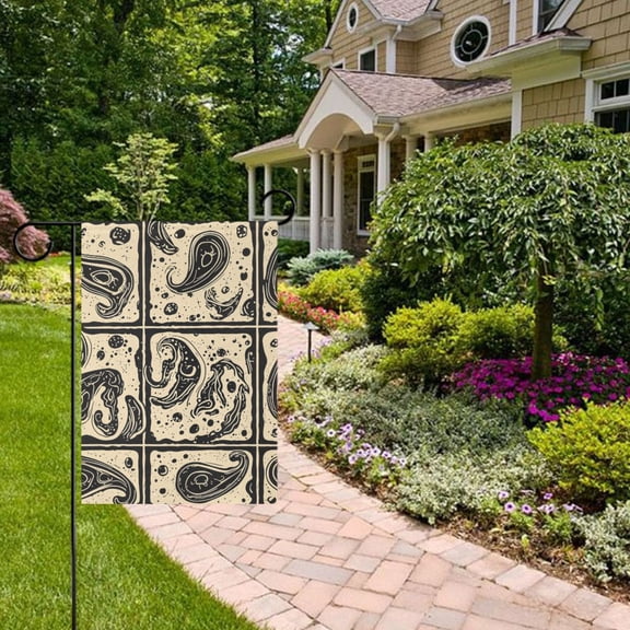 Old Woodcut Style Garden Flag 12x18 inch Double Sided Outside Yard Decorations for Home Outdoor