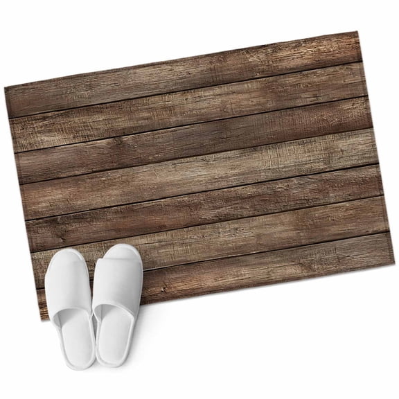 Old Wooden Board Area Rugs Collection 2'x3', Rustic Farmhouse Brown Wooden Plank Non Slip Indoor Rectangle Throw Runner Rug Floor Mat Carpet for Living Room Dining Table Bedroom Nursery