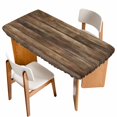 thumbnail image 1 of Old Wooden Board Table Cloths for 3 Foot Rectangle Tables, Country Farmhouse Wooden Planks Brown Patio Waterproof Elastic Fitted Tablecloths, Washable Rectangular Table Cover for Camping, 1 of 8