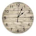 thumbnail image 1 of Old Wooden Board Wall Brown Wall Clocks Silent Home Cafe Office Wall Decor Clocks for Kitchen Wall Art Large Wall Clocks 25cm（10 Inch）, 1 of 6