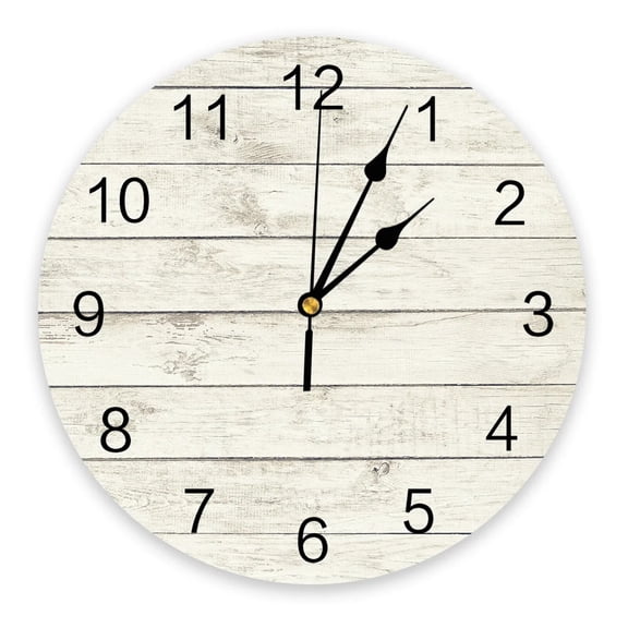 Old Wooden Board Wall Brown Wall Clocks Silent Home Cafe Office Wall Decor Clocks for Kitchen Wall Art Large Wall Clocks 25cm(10 Inch)