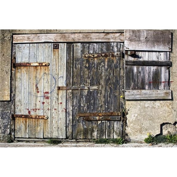 Old Wooden Door of Building Poster Print by John Short, 34 x 22 - Large