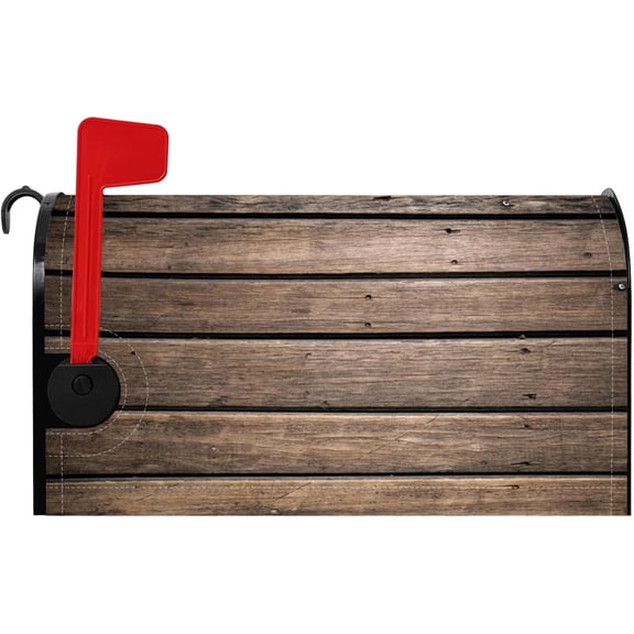Old Wooden Mailbox Cover Brown Wood Vintage Texture Magnetic Mailbox Covers Welcome Home Decorative Mail Box Wraps Post Letter Box Cover Standard Size 18x21 Inch for Home Garden Countryside