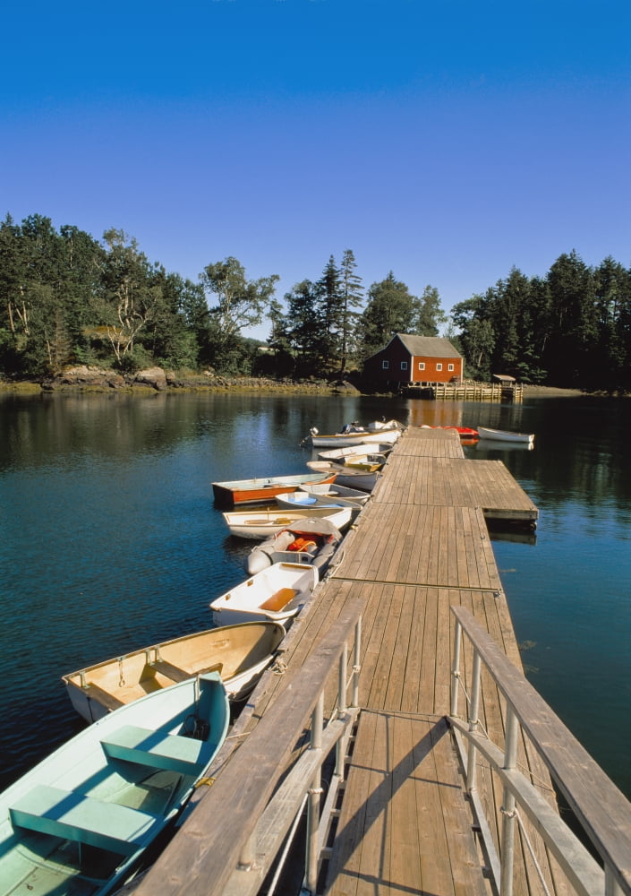 Old Wooden Pier And Boats In Harbor Canvas Art - Ellen Rooney  Design Pics (13 x 18)