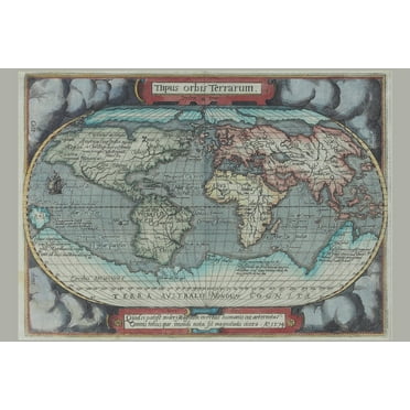Old World Atlas Antique Style Map Travel World Map with Cities in Detail Map Posters for Wall Map Art Wall Decor Geographical Illustration Travel Destinations Cool Wall Art Print Poster 18x12
