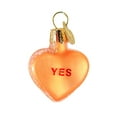 thumbnail image 1 of Old World Christmas Conversation Heart - One Ornament 1.5 Inch, Glass - Ornament True Love Valentine's 30002 Orange, 1 of 3