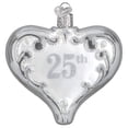 thumbnail image 1 of Old World Christmas 25TH Anniversary Heart Ornament, Silver, 1 of 4
