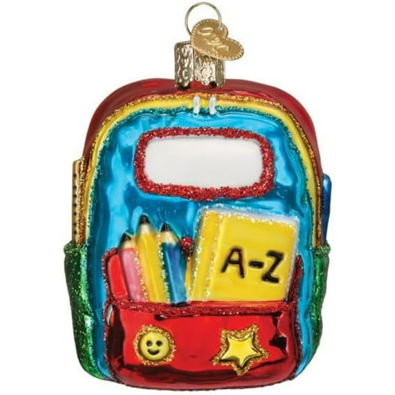 Child's Backpack Glass Ornament