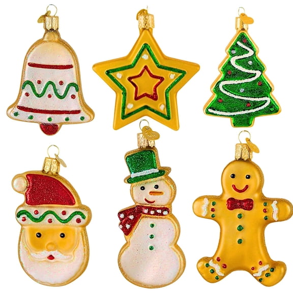 Old World Christmas 5.50In 6 Piece Sugar Cookie Set, Glass, Gingerbread Sweets 32183S6
