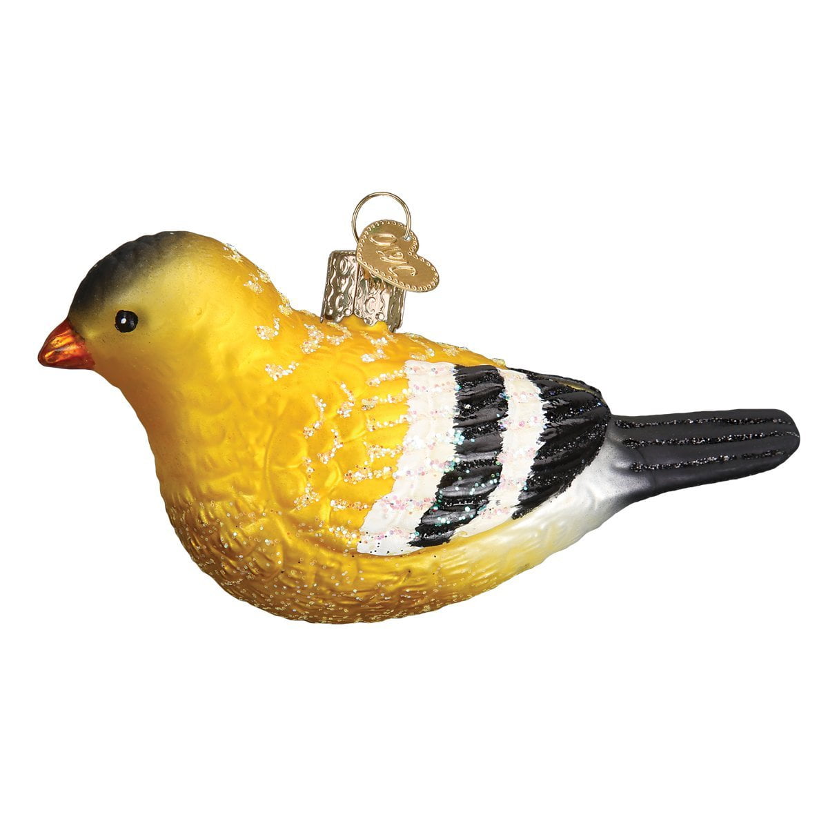Golden Yellow Glass American Goldfinch Ornament