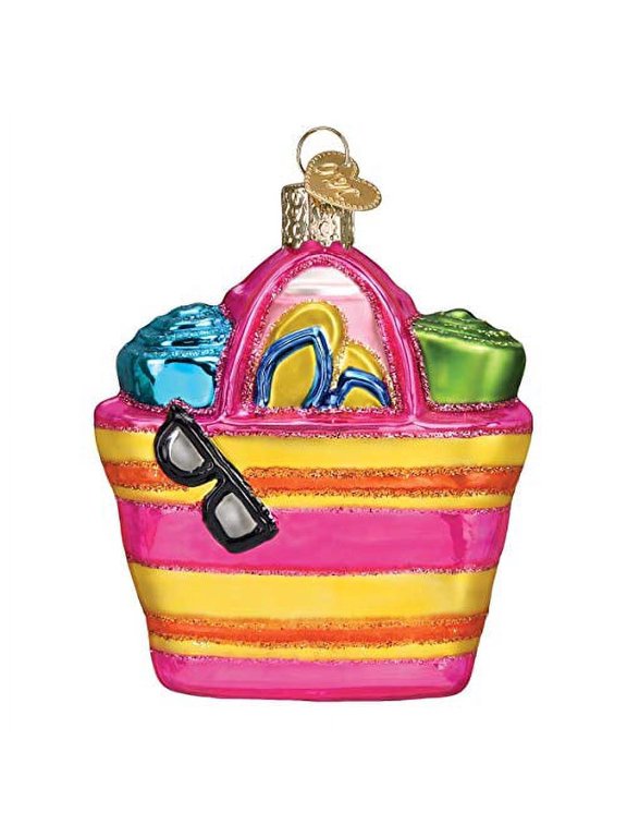 Beach Bag Glass Blown Ornaments for Christmas Tree