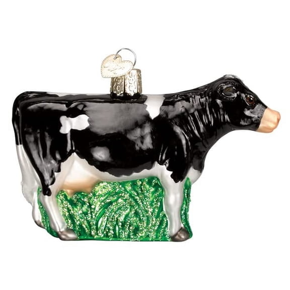 Old World Christmas Black Dairy Cow Glass Blown Ornament for Christmas Tree