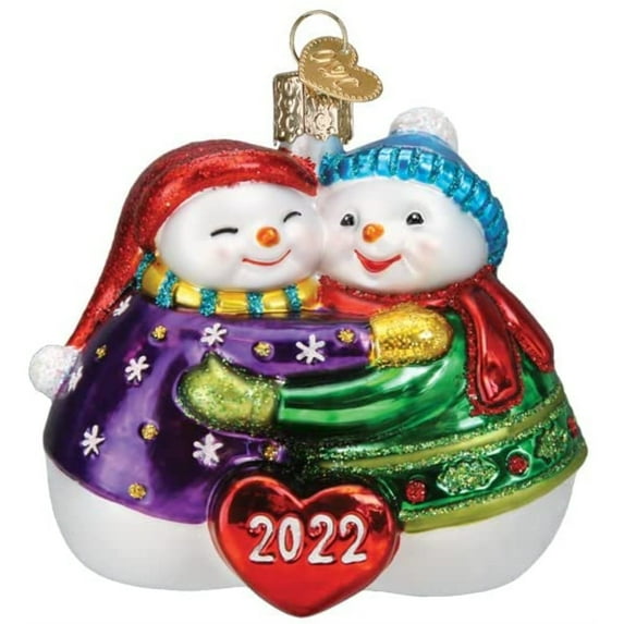 Old World Christmas Together Again 2022 Glass Dated Ornament 24214.