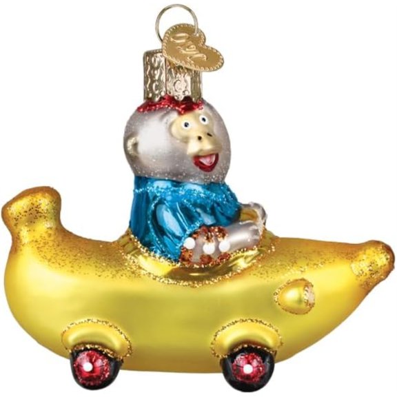 Old World Christmas Blown Glass Ornament for Christmas Tree, Bananas Gorilla''''''''s Bananamobile