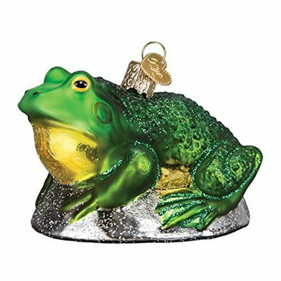 Old World Christmas 2.50In Bullfrog, Glass, Ornament Happy 12565