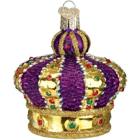 Old World Christmas Blown Glass Ornament for Christmas Tree, Crown Of Royalty (with OWC Gift Box)