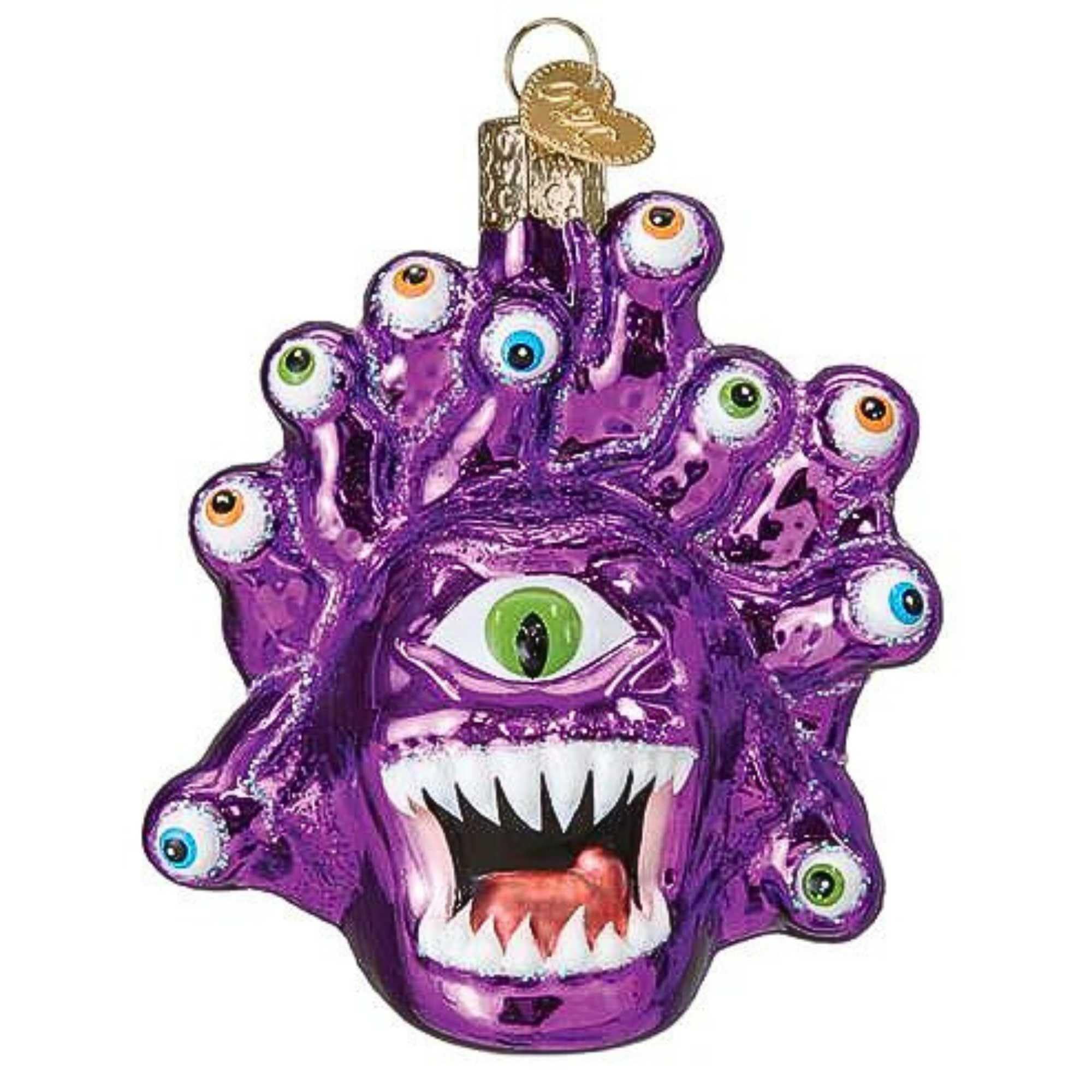 Purple Glass Dungeons & Dragons Beholder Ornament