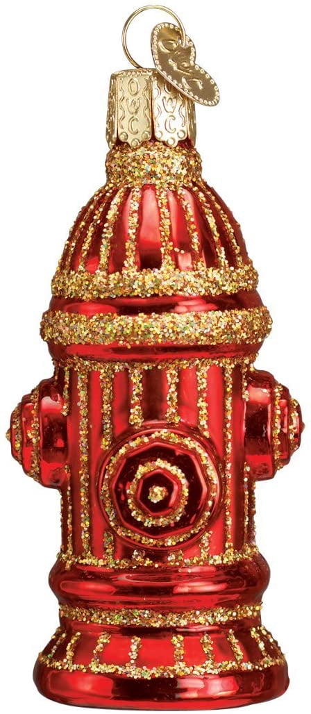 3.00In The Fire Hydrant, Glass, Ornament Fireman Dog Water 36038 ...