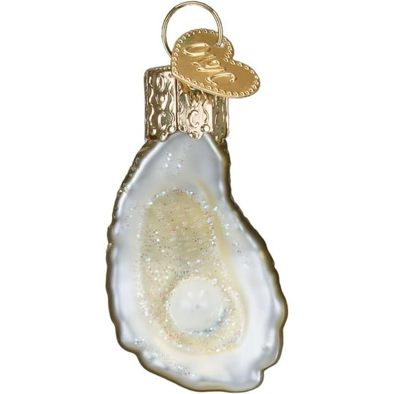 Old World Christmas Blown Glass Ornament for Christmas Tree, Gumdrops Mini Collection, Oyster with Pearl