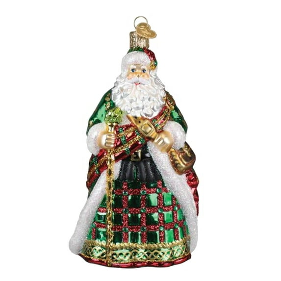 Old World Christmas Blown Glass Ornament for Christmas Tree, Irish Father Christmas