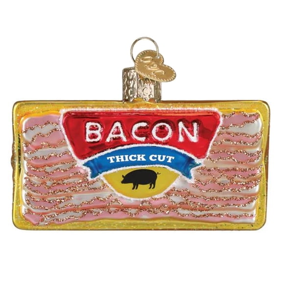 Old World Christmas Blown GlassOrnament for Christmas Tree,Pack of Bacon
