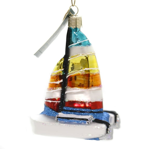 Old World Christmas Catamaran Glass Ornament Ocean Sailing 46077