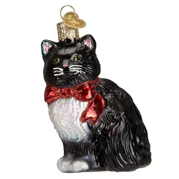 Old World Christmas Cat Lover Glass Blown Ornaments for Christmas Tree Tuxedo Kitty