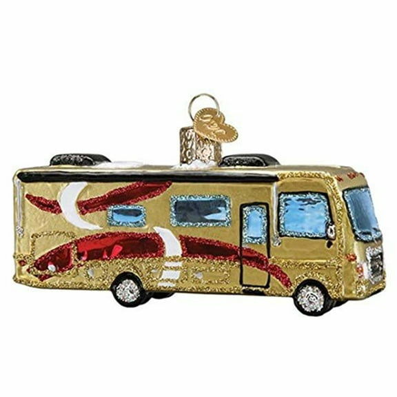 Old World Christmas Blown Glass Ornament for Christmas Tree, Class A Motorhome